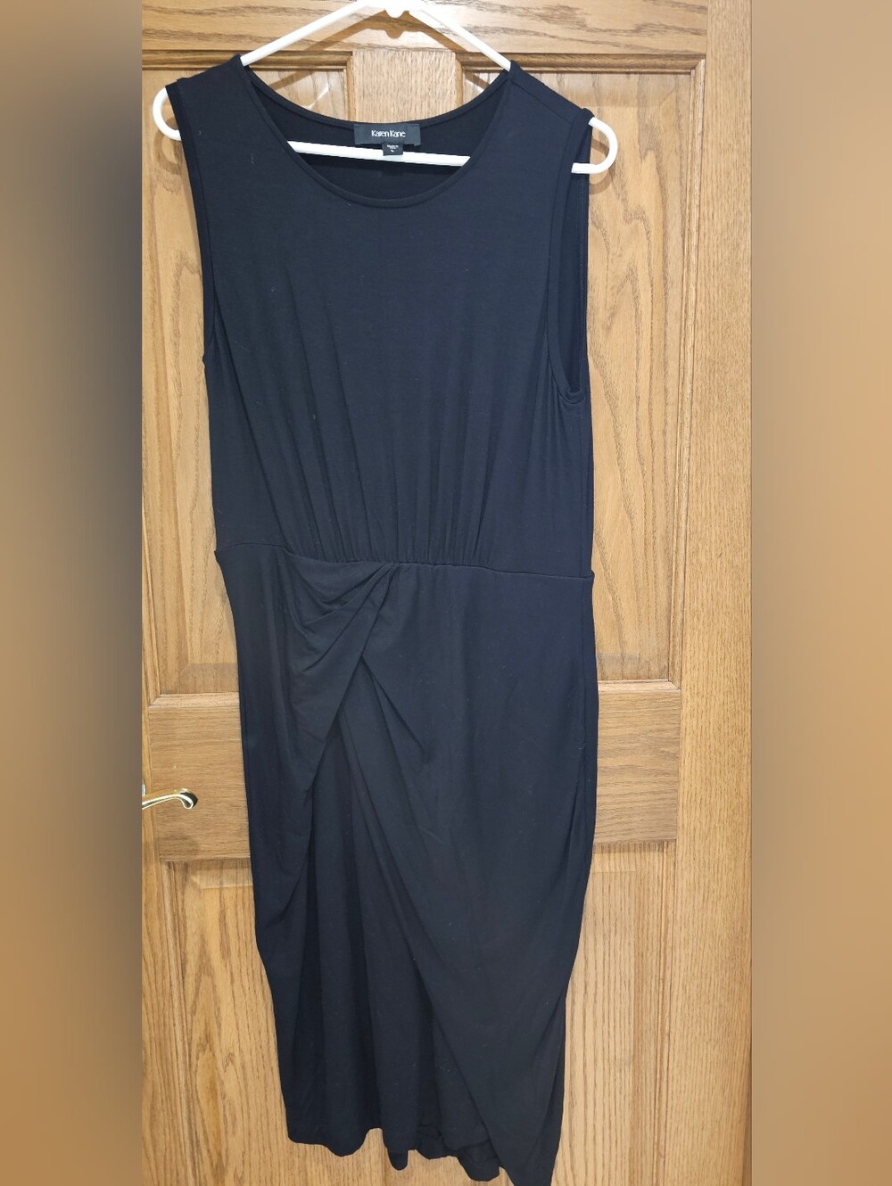 Karen Kane Sleeveless Black Twist-Front Dress